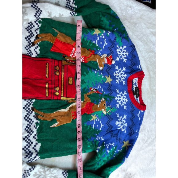 Blizzard Bay Ugly Christmas multicolored sweater women size large - Picture 4 of 5